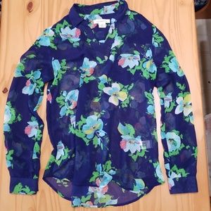 NWOT Liz Claiborne Sheer Floral Blouse